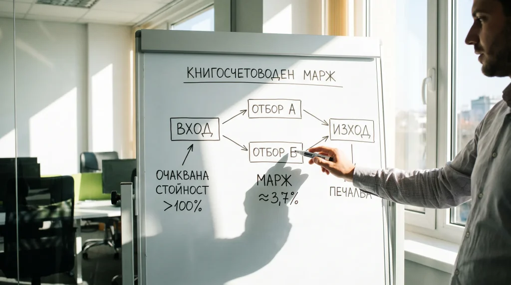 Проста схема, обясняваща маржина на букмейкъра
