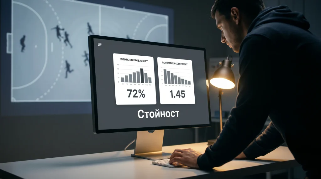 Анализатор сравнява оценена вероятност с коефициент при value betting